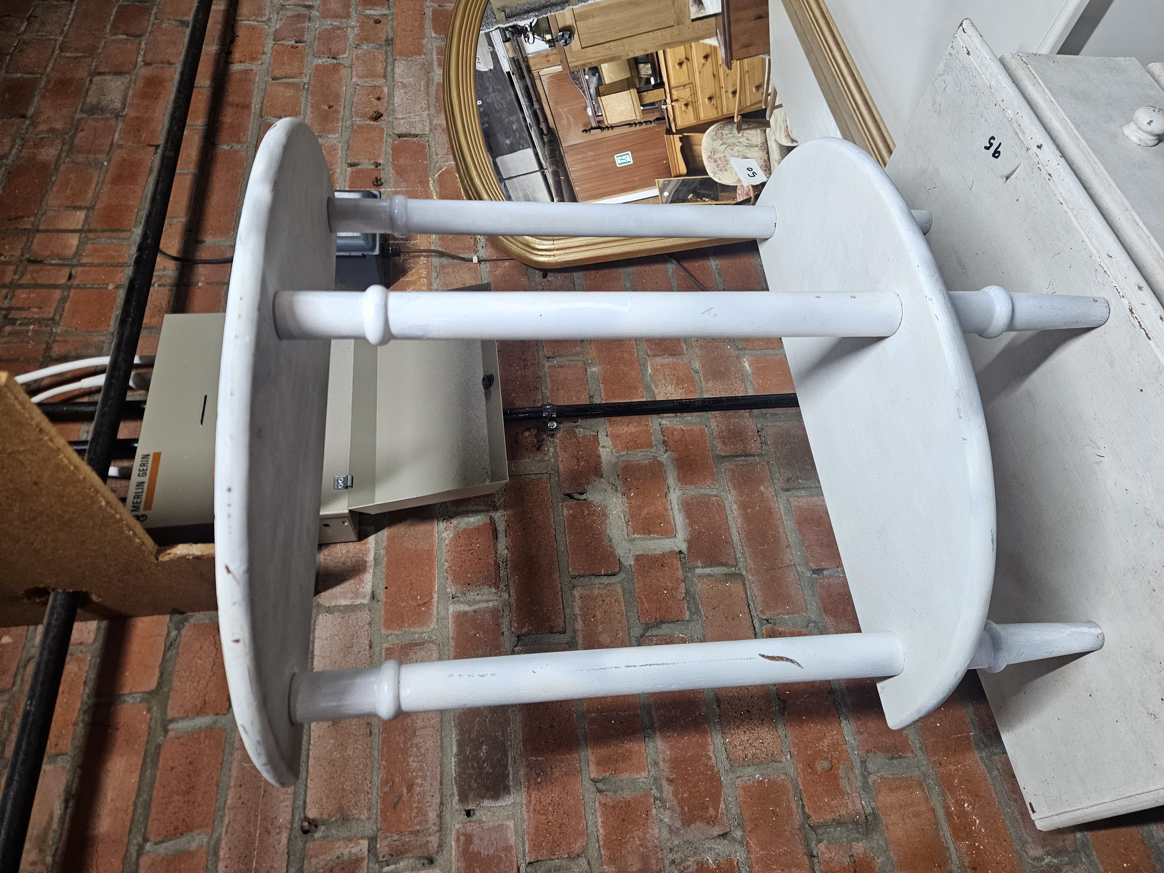 Small Two-Tier Circular White Painted Occasional Table