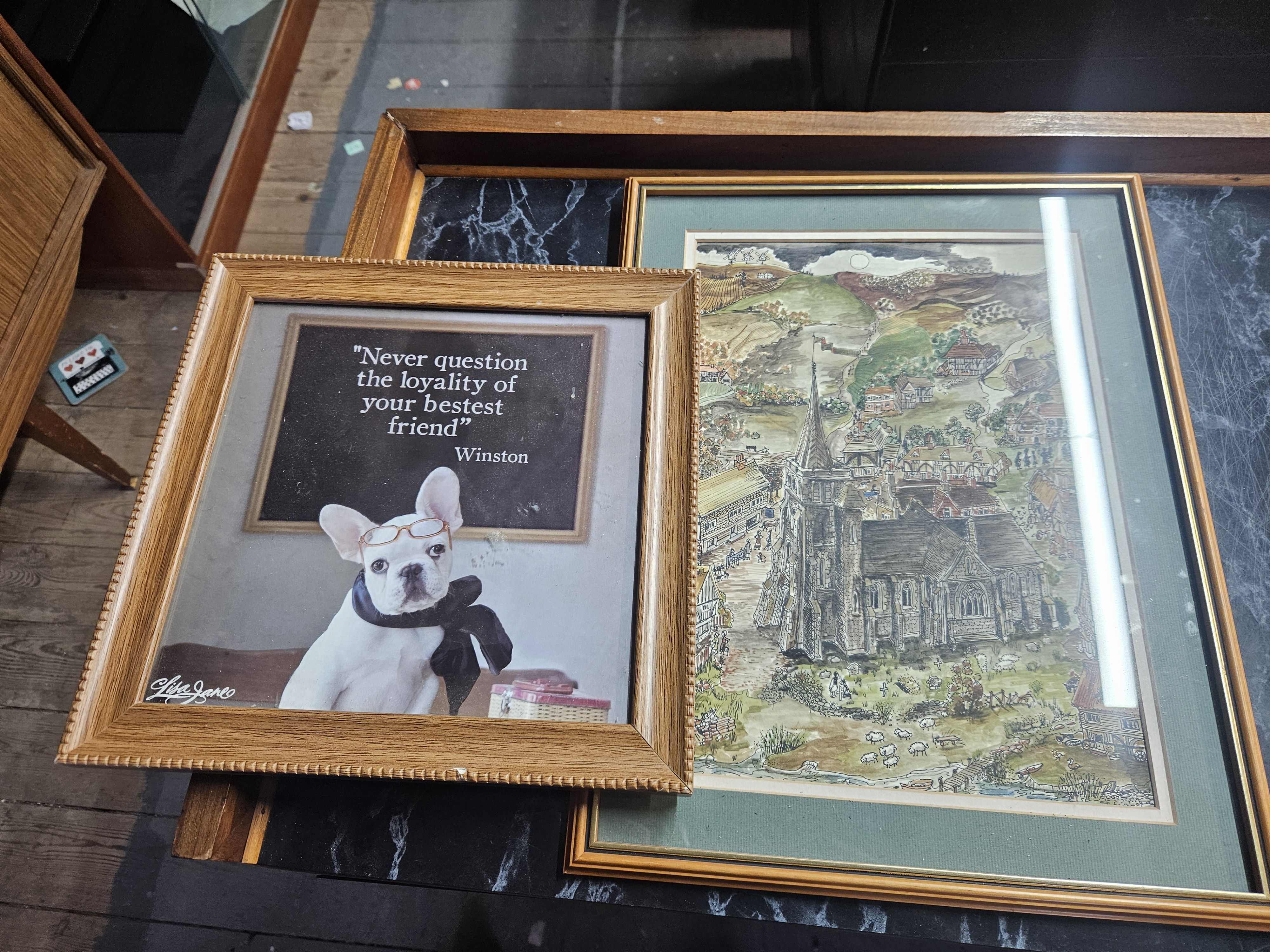 A Pair of Framed Works including Lisa Jane, 'Winston' (Signed)