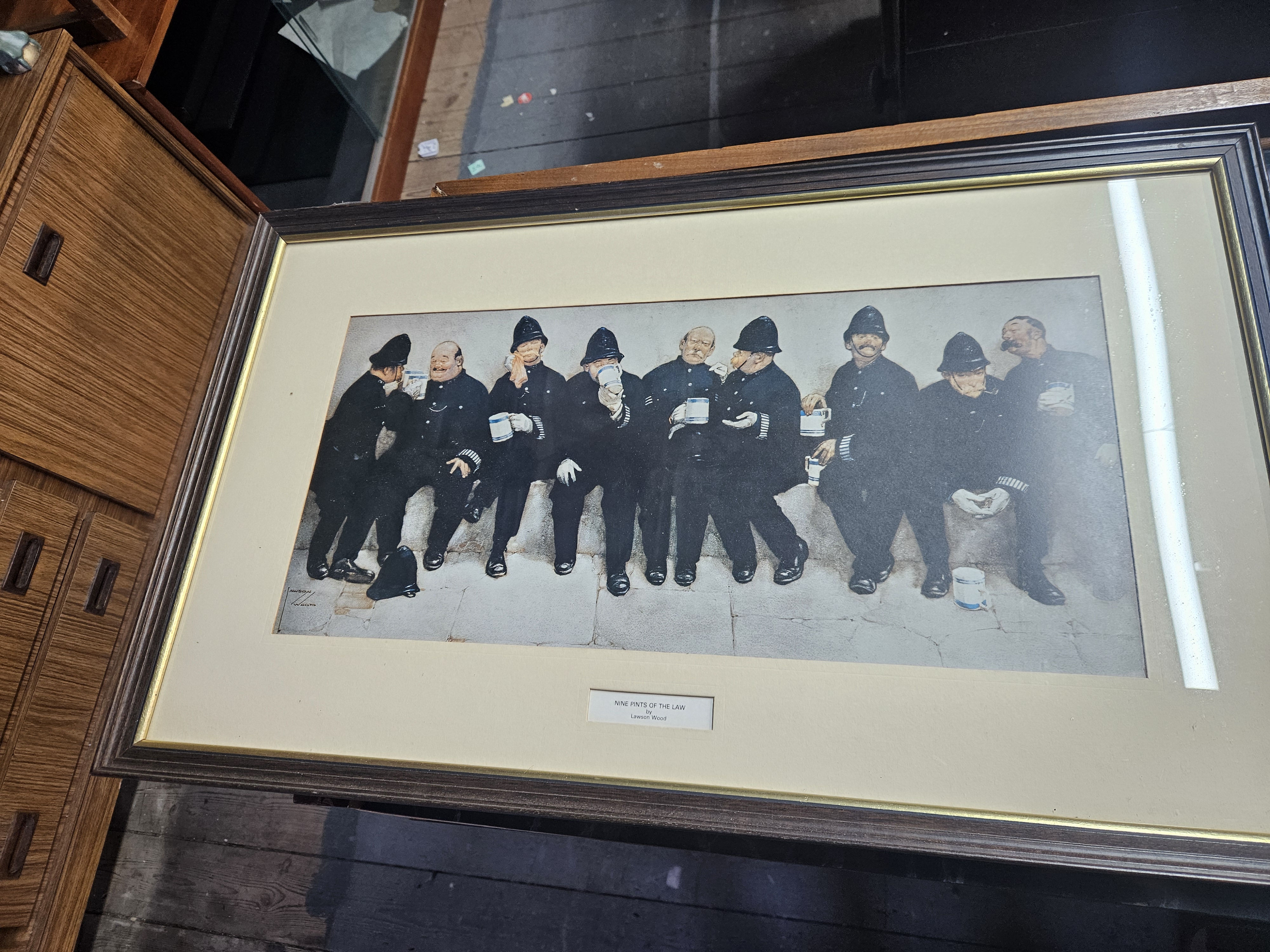 Lawson Wood, Nine Pints of the Law, Framed Colour Lithograph