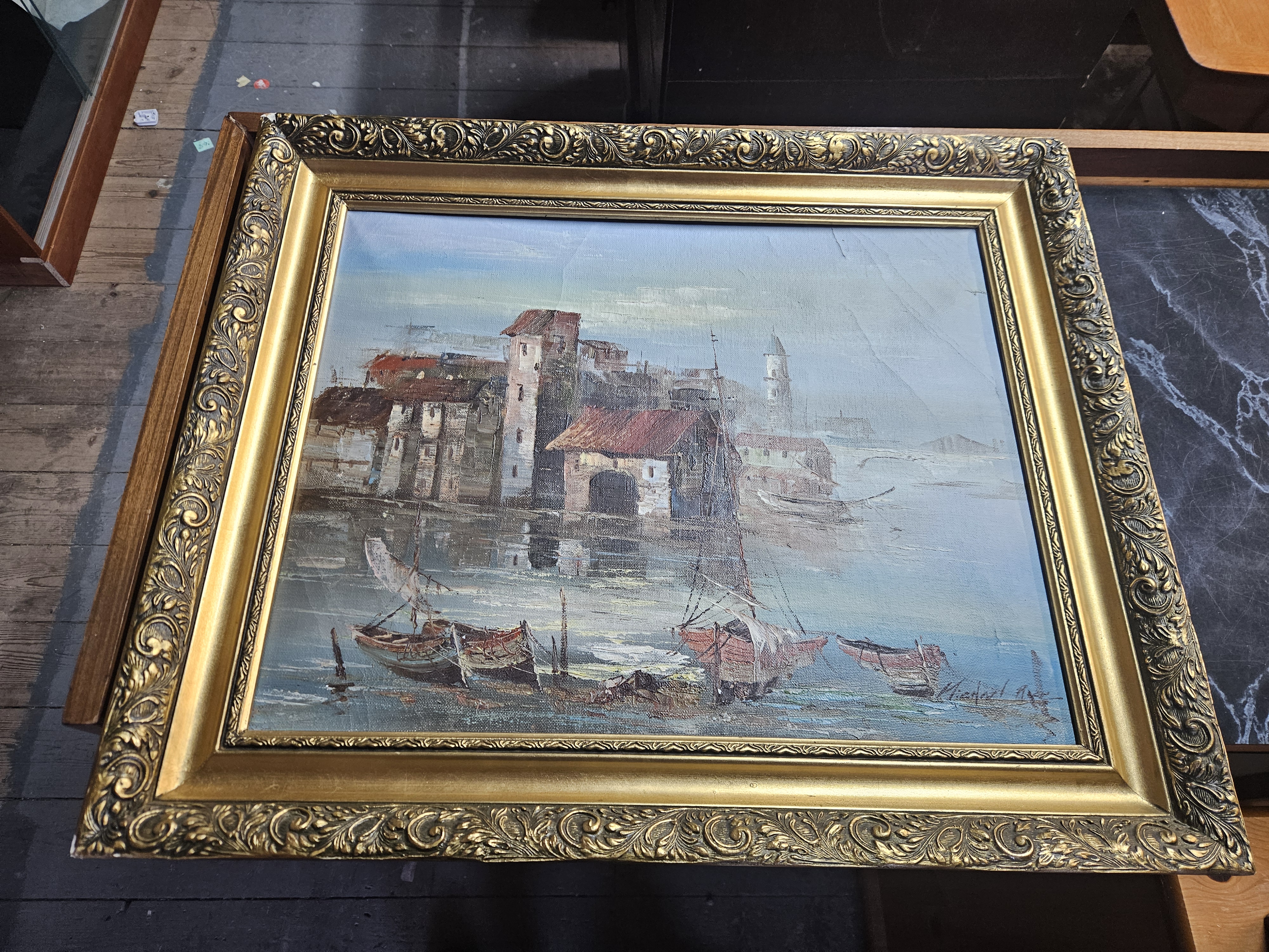 Michel (20th Century), Mediterranean Harbour Scene