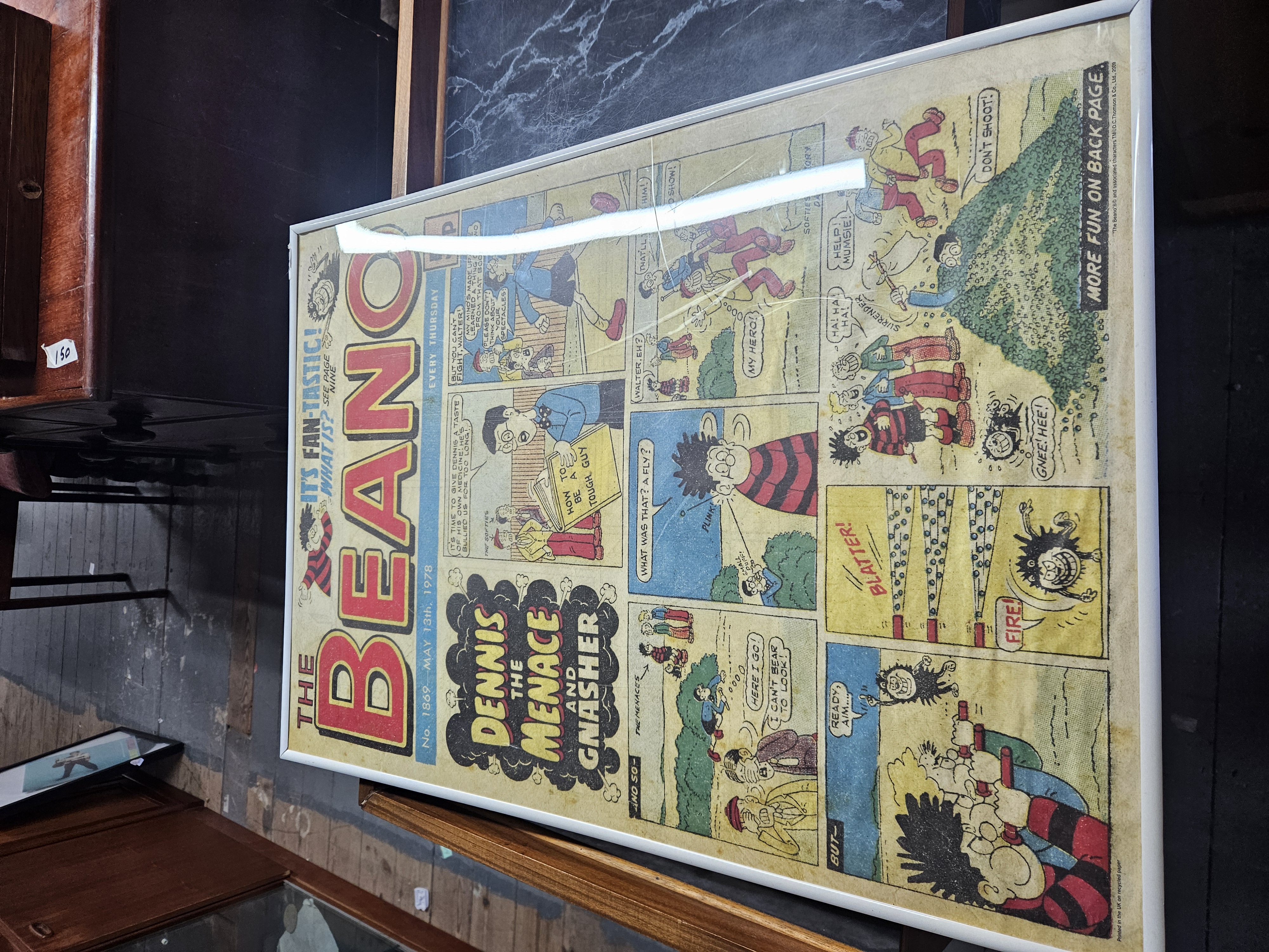 Framed Beano Comic Cover Reproduction Print Issue No 1869 May 13 1978