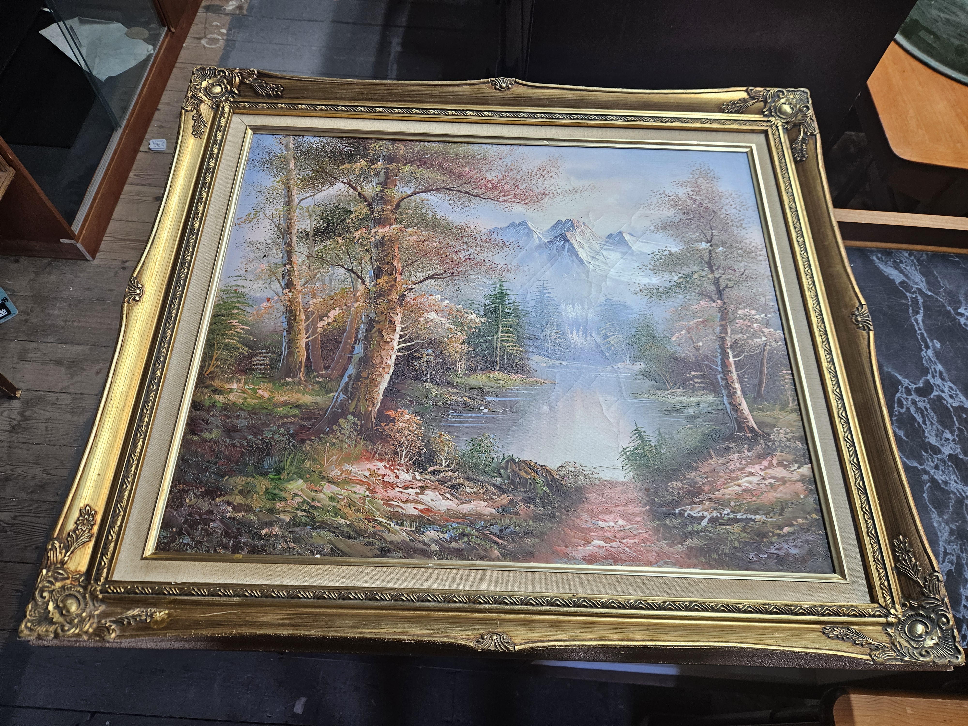 Roy Robinson, Mountain Landscape with Lake, Oil on Canvas