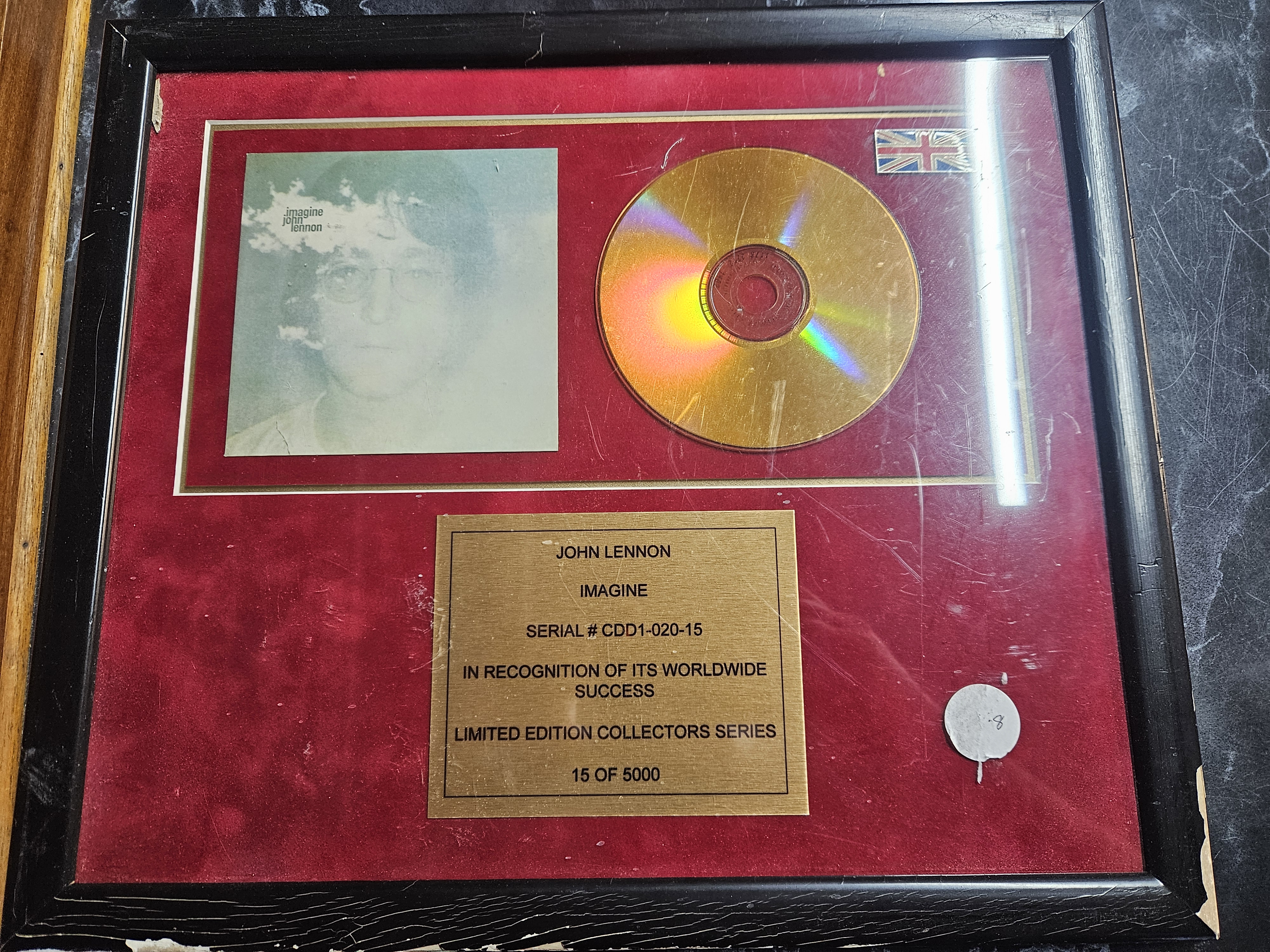 John Lennon Imagine Limited Edition Gold Disc Collector Series Display 15 of 5000