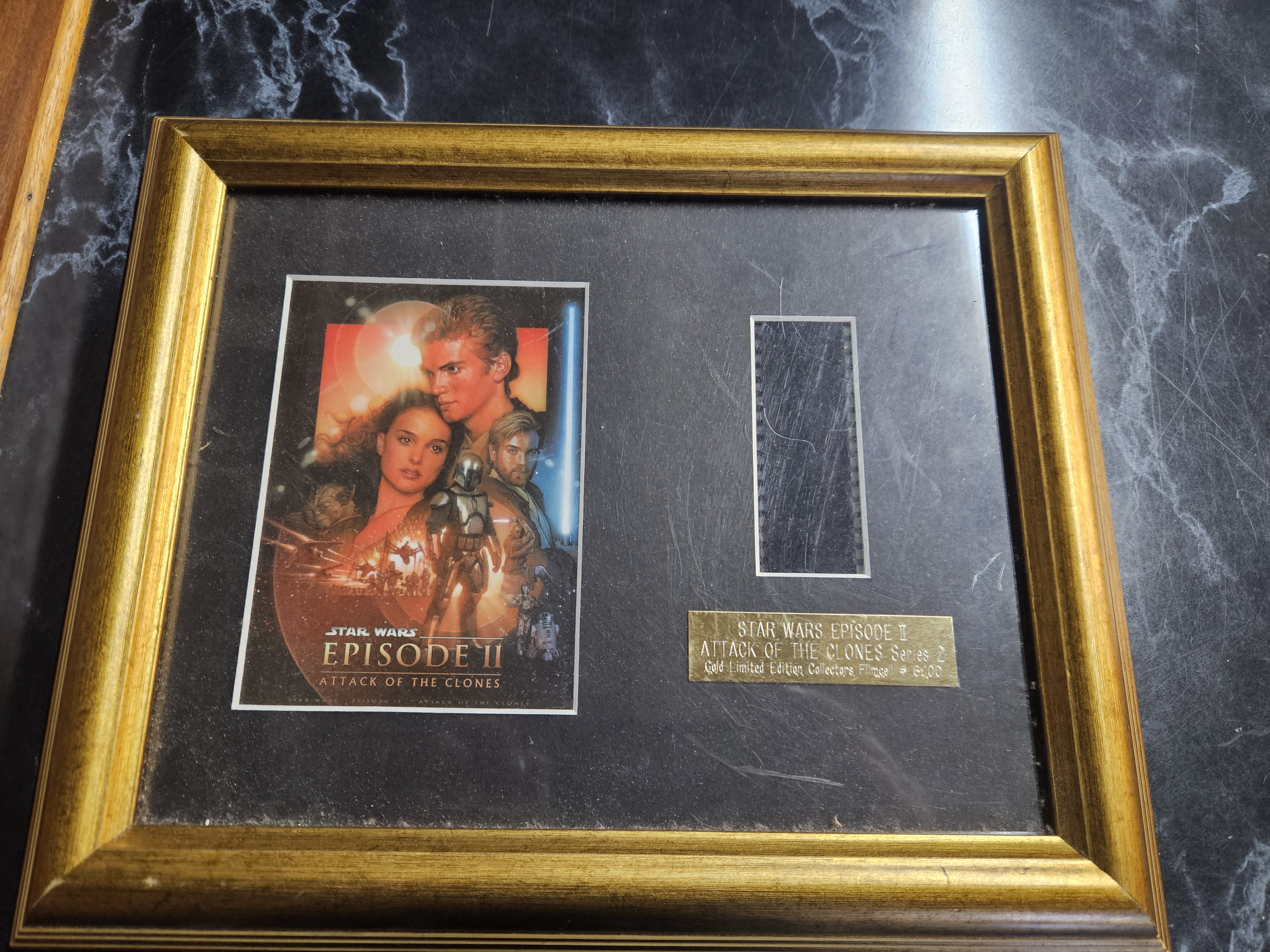 Star Wars Episode II Attack of the Clones Gold Limited Edition Framed Film Cell Display