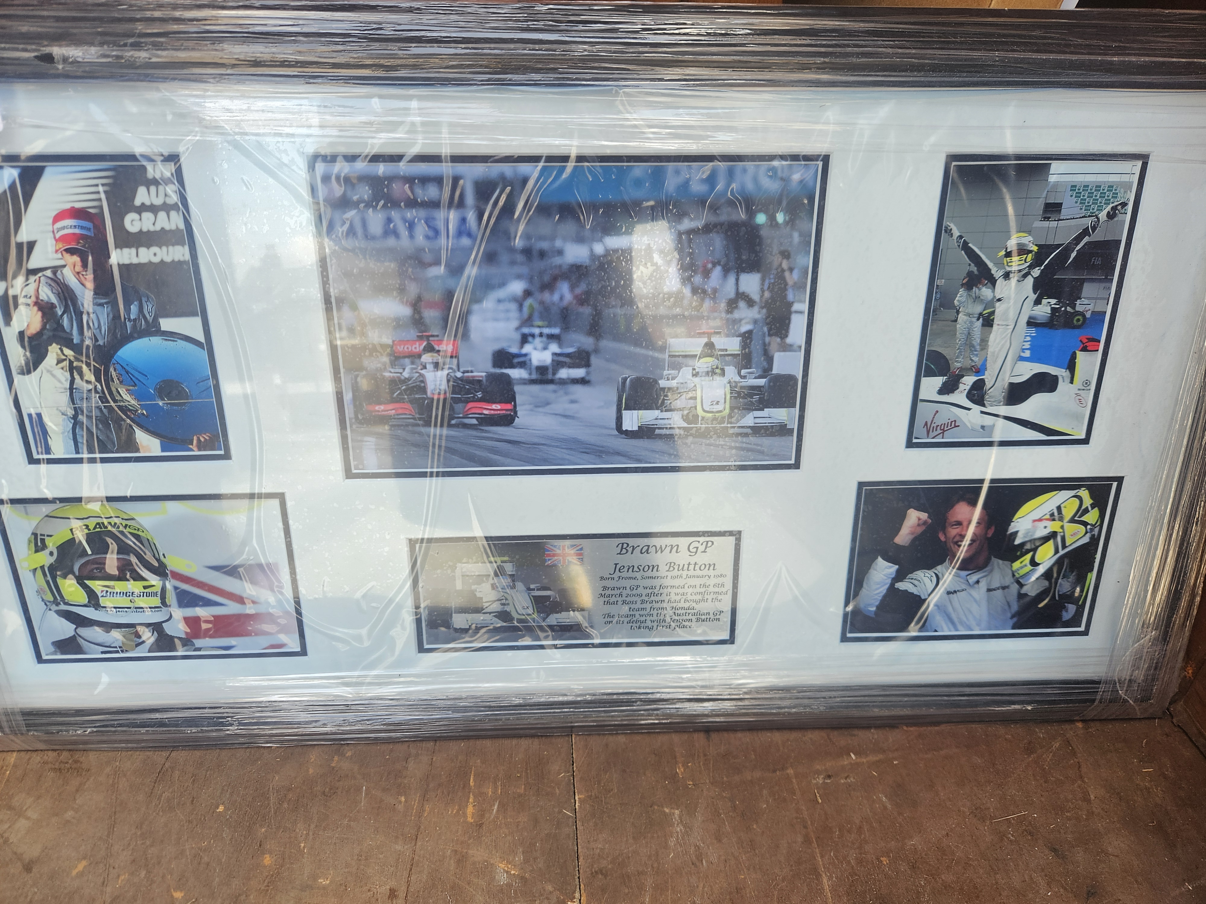 Jenson Button Brawn GP 2009 Formula 1 Framed Commemorative Photographic Display