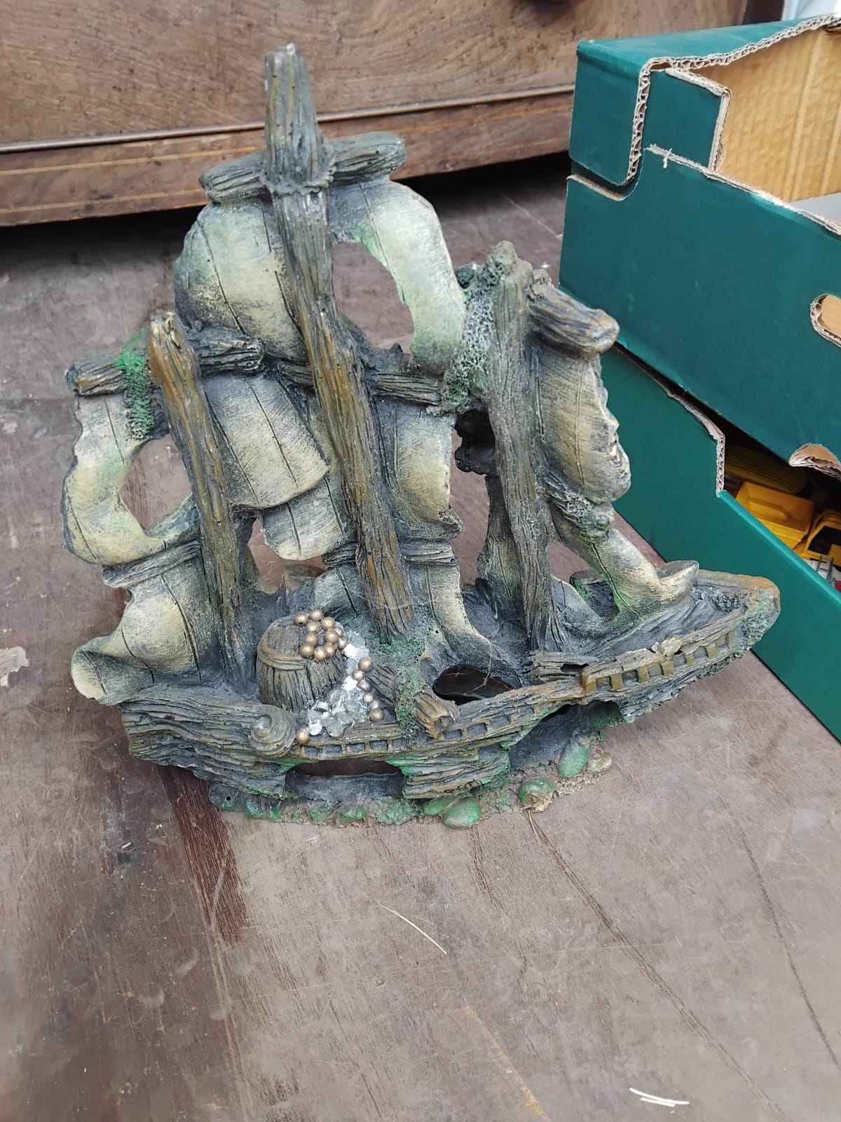 Large Sunken Pirate Ship Aquarium Ornament