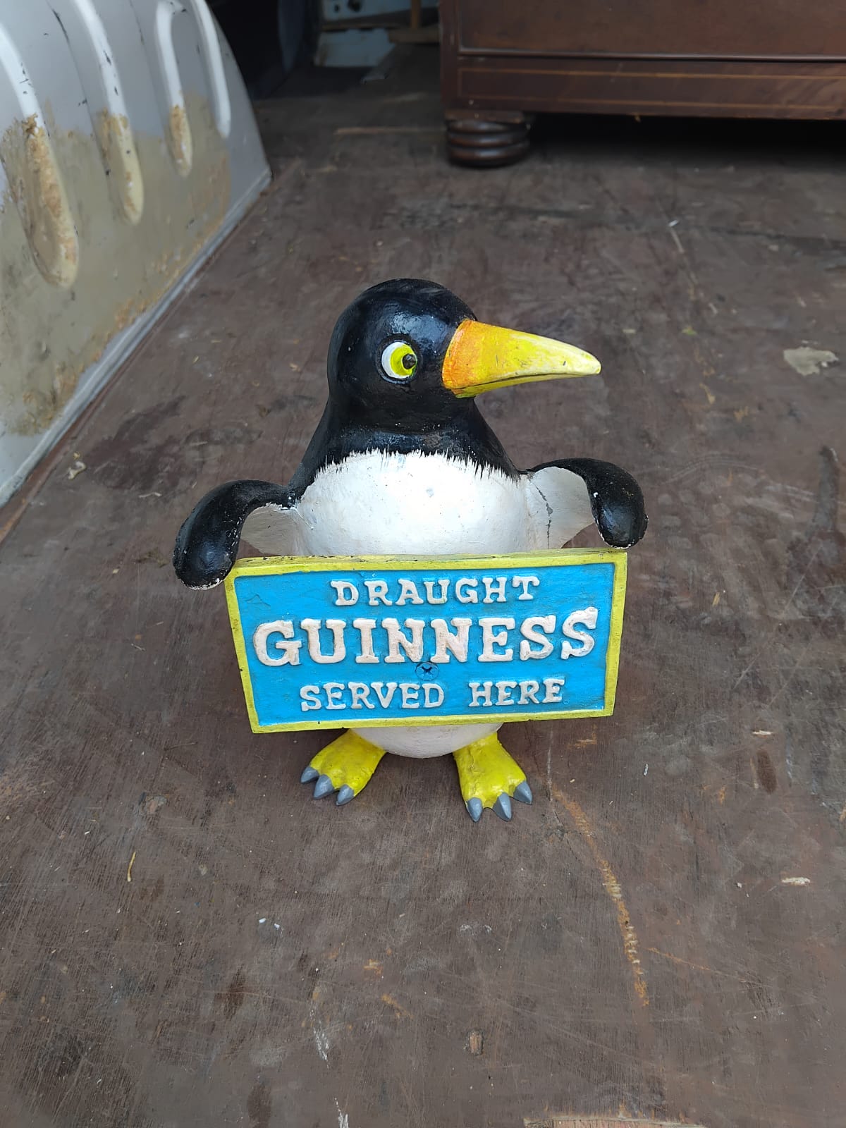 Guinness Penguin Advertising Counter Top Display Sign af to beak
