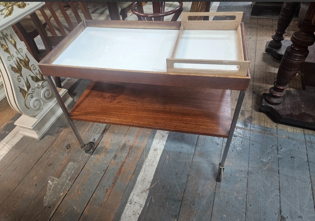 Walter Wirz for Wilhelm Renz Teak and Laminate Serving Trolley