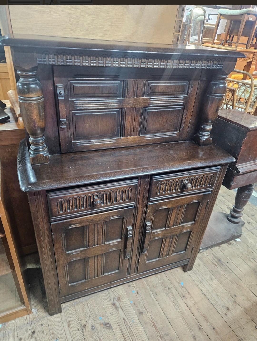 Ercol Oak Court Cupboard