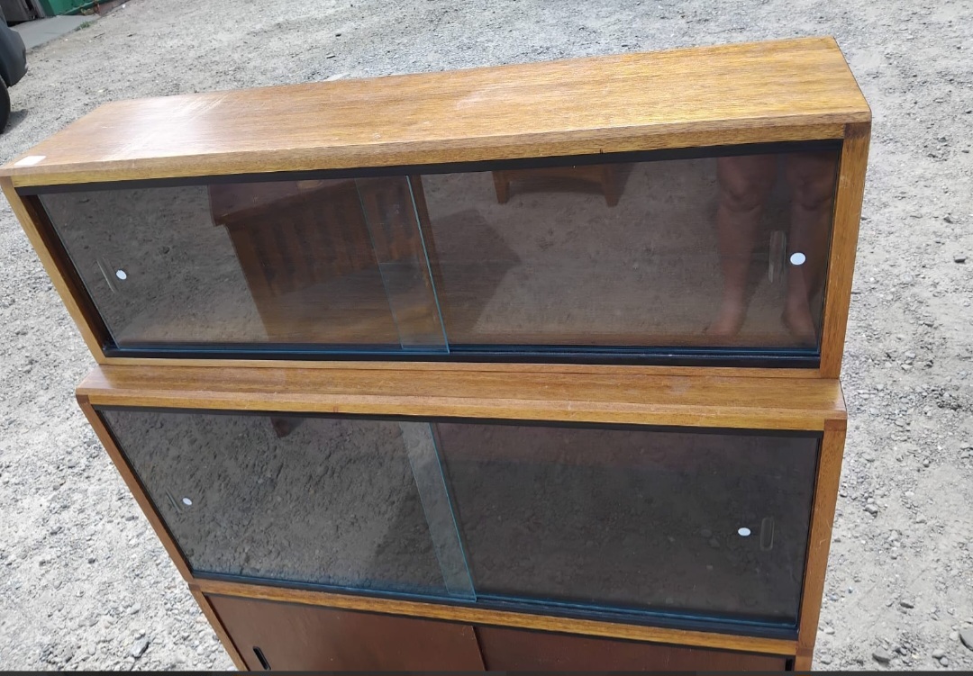 A Simplex Three-Tier Sectional Mahogany Bookcase