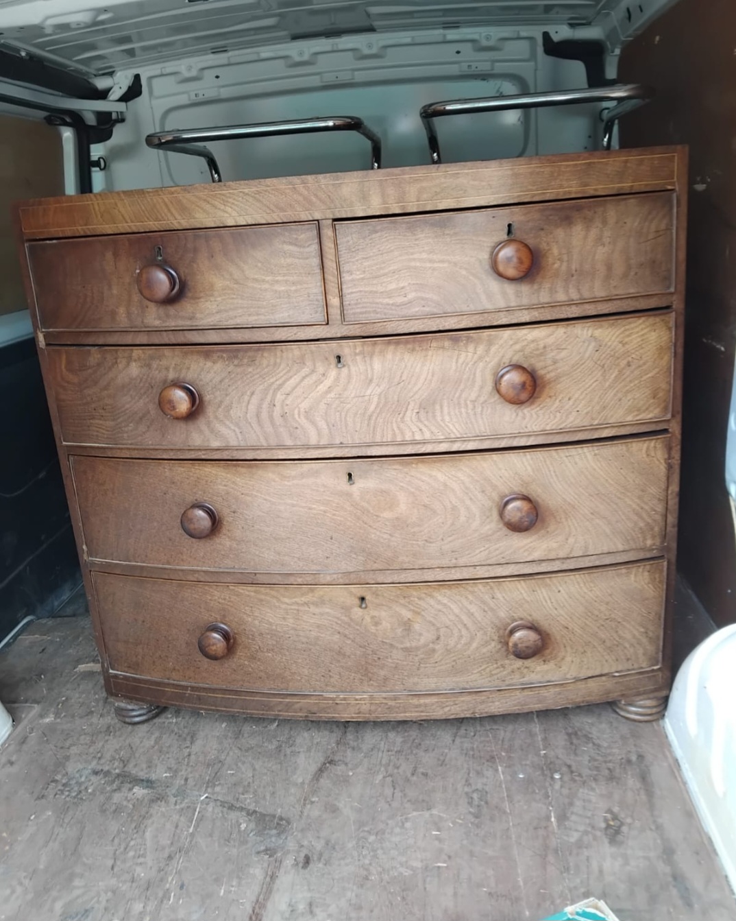 A 19th Century Mahogany Bow-Fronted Chest of Drawers