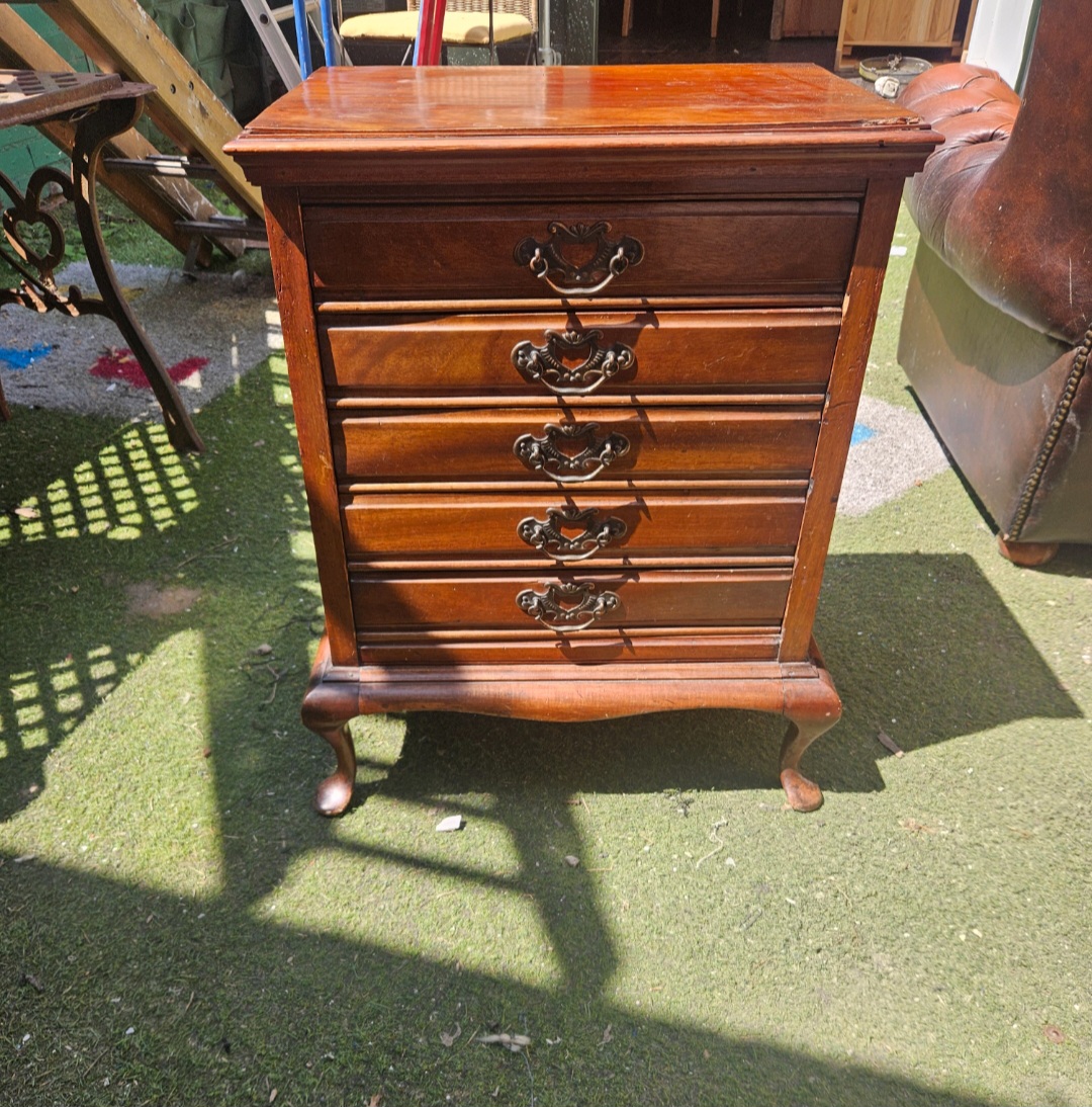 An Edwardian Queen Anne Style Mahogany Sheet Music Cabinet