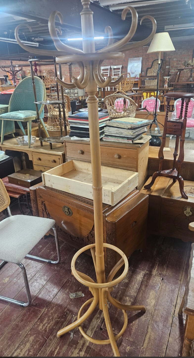 1970s Bentwood Coat and Hat Stand with Umbrella Ring