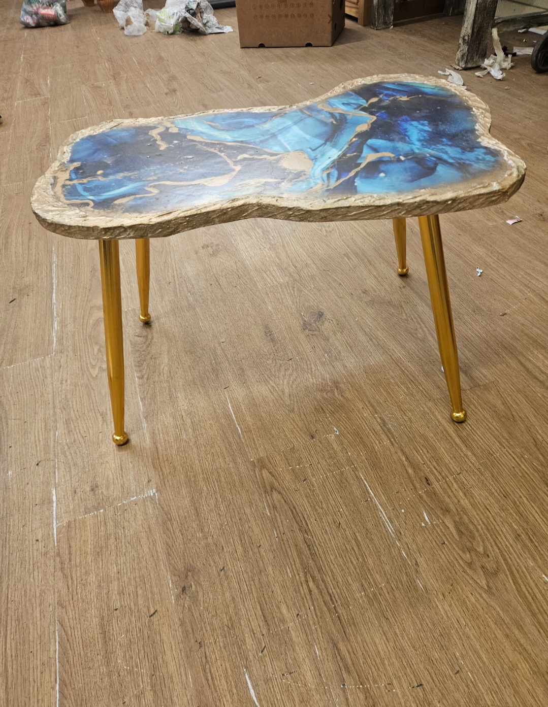 A Contemporary Handmade Epoxy Resin Geode Style Coffee Table