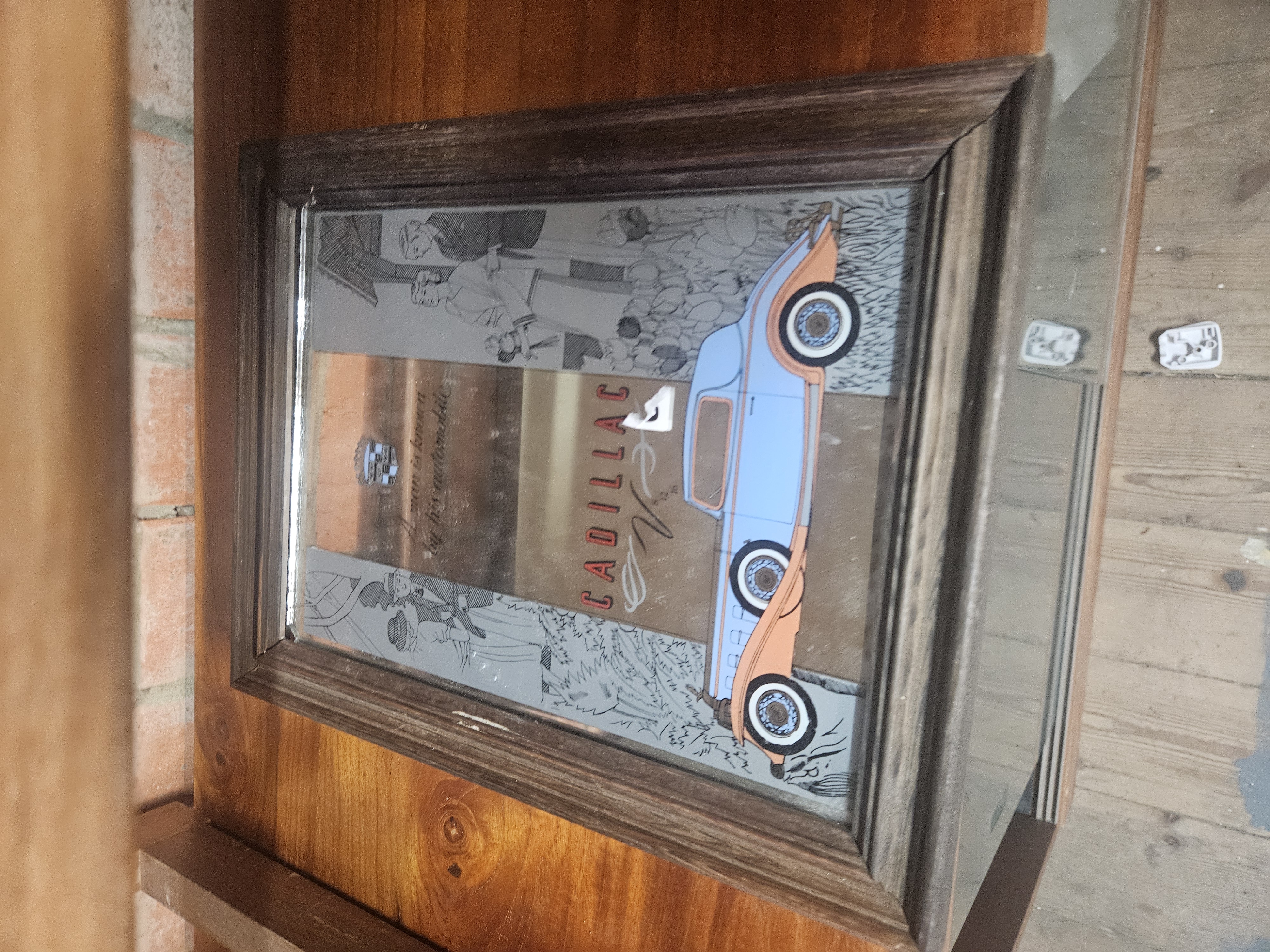 Cadillac Advertising Bar Mirror A Man is Known by his Automobile