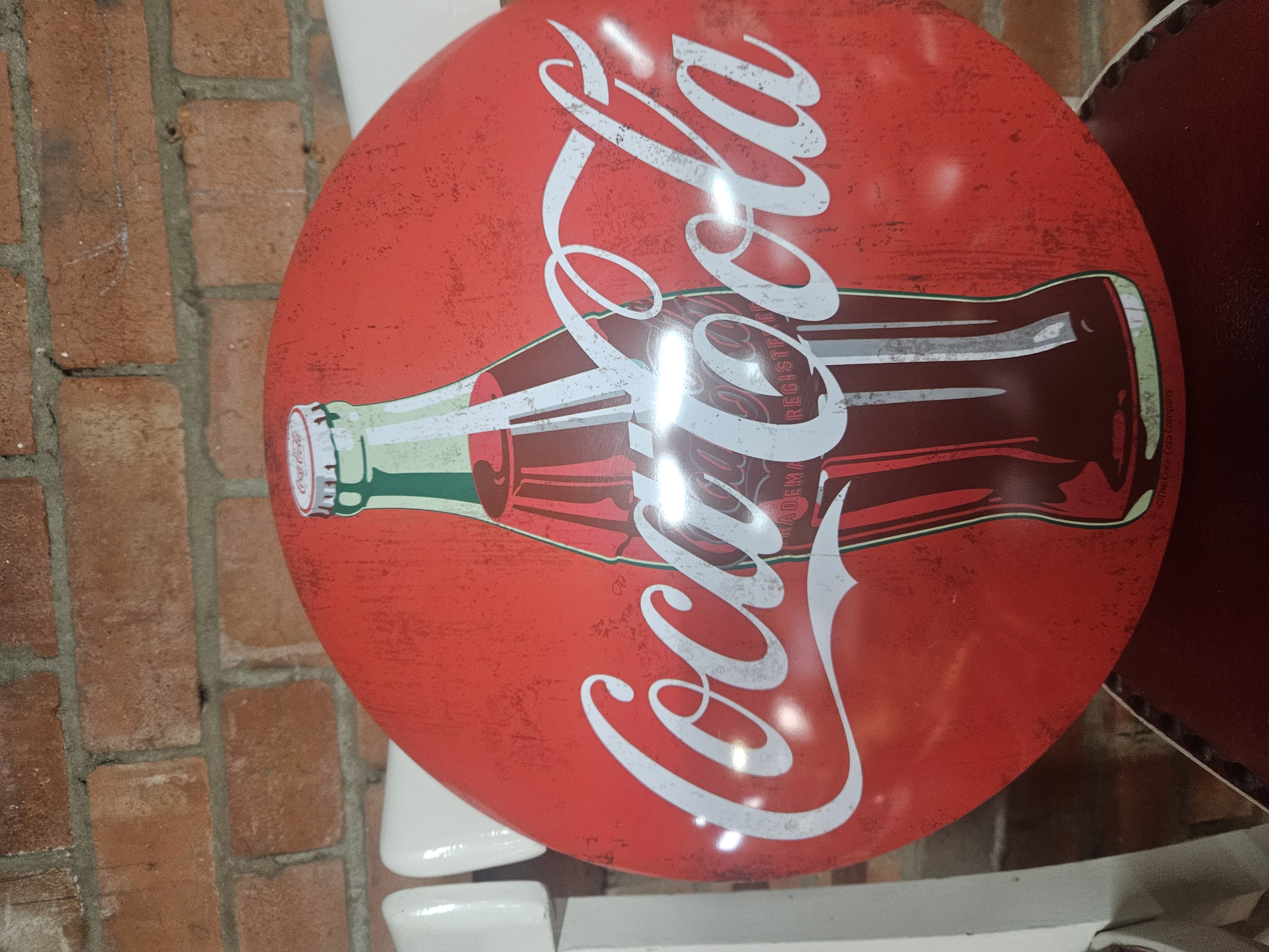 Coca-Cola Reproduction Domed Tin Button Advertising Sign