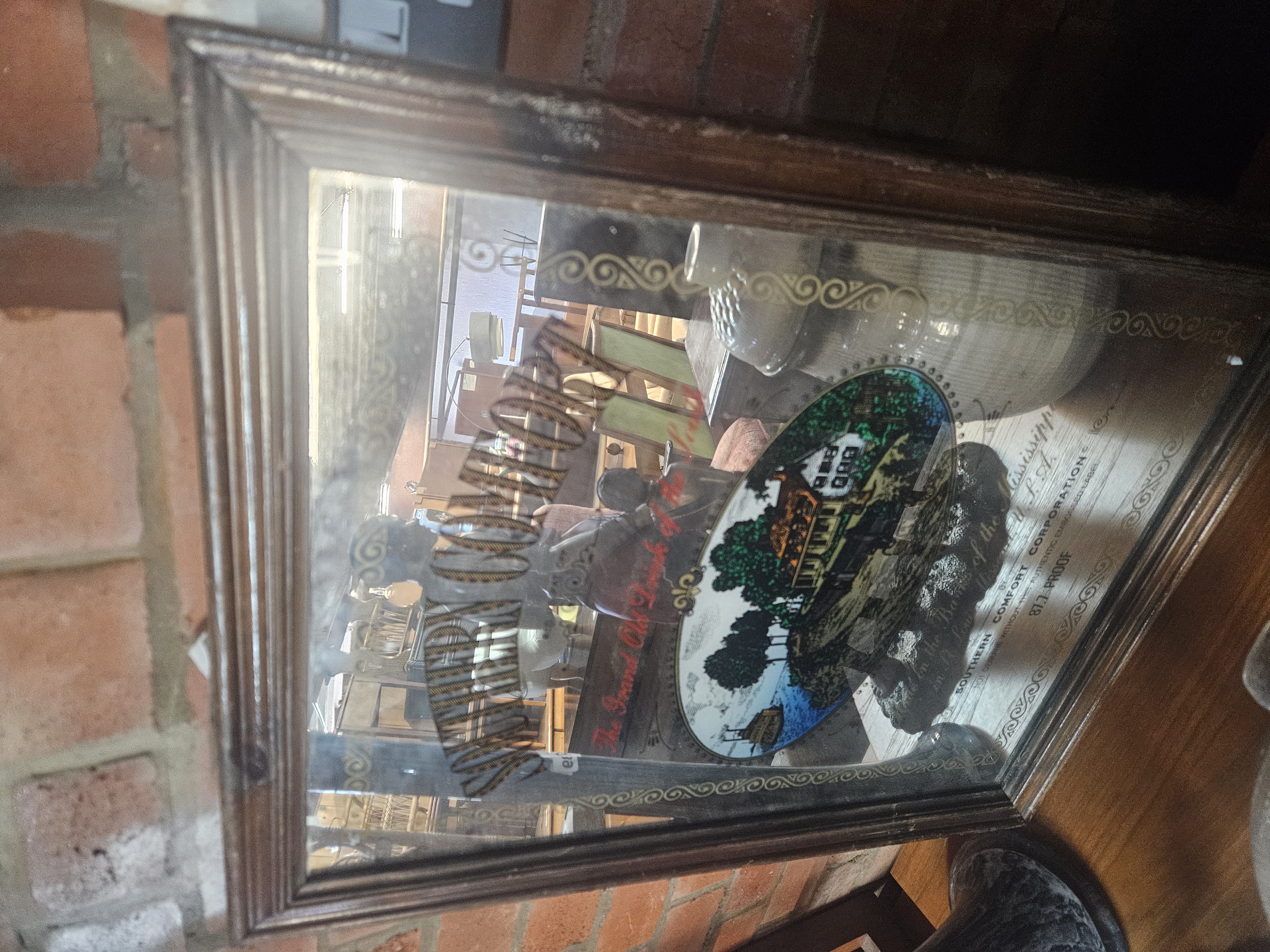 Vintage Southern Comfort Advertising Bar Mirror