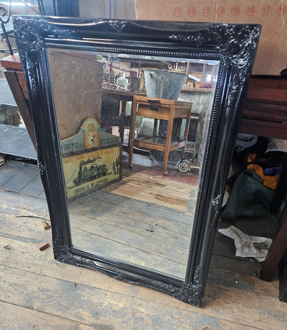 Lot 27a – Black ornate mirror