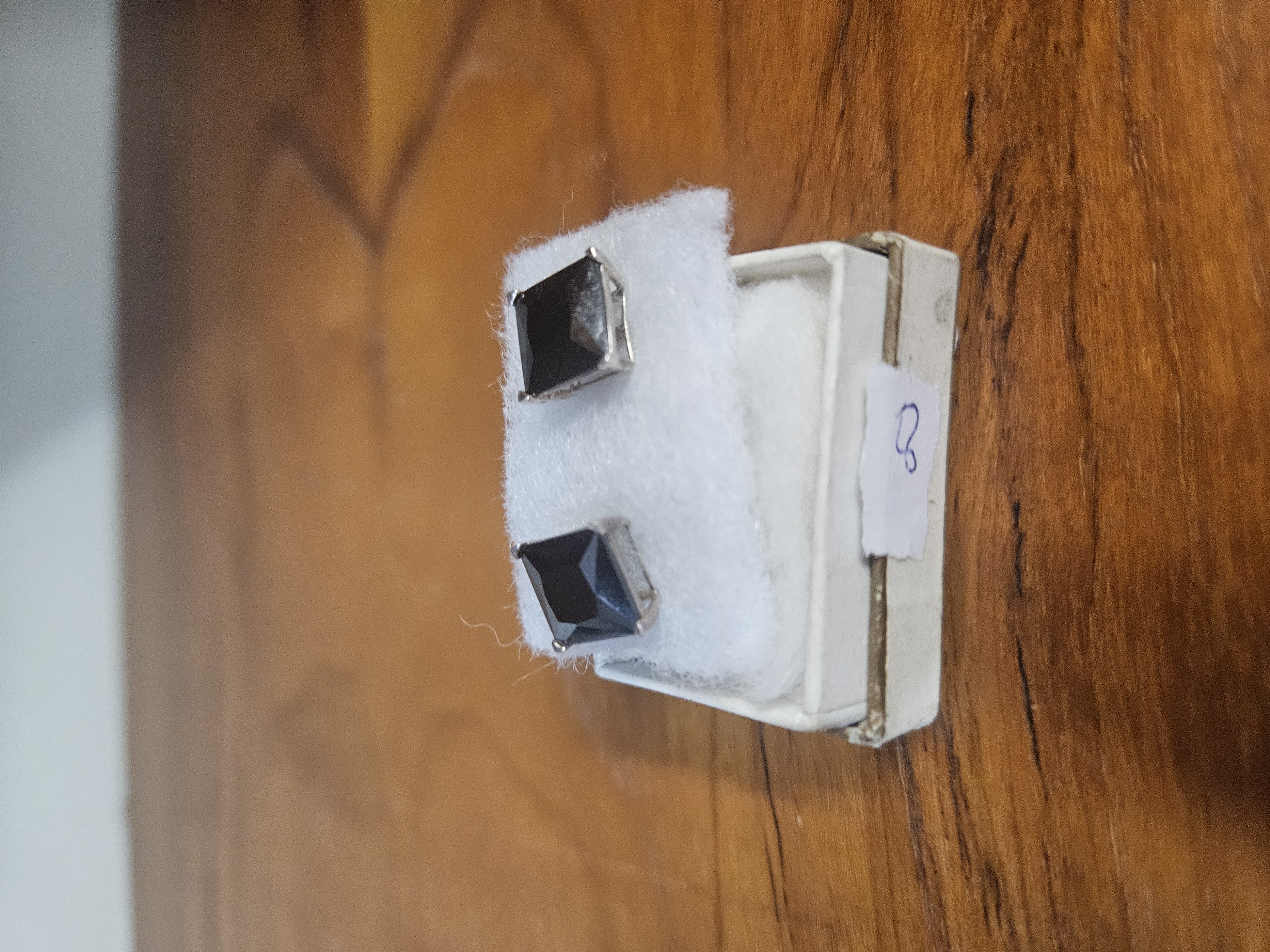 A Pair of silver  Black Stone Stud Earrings