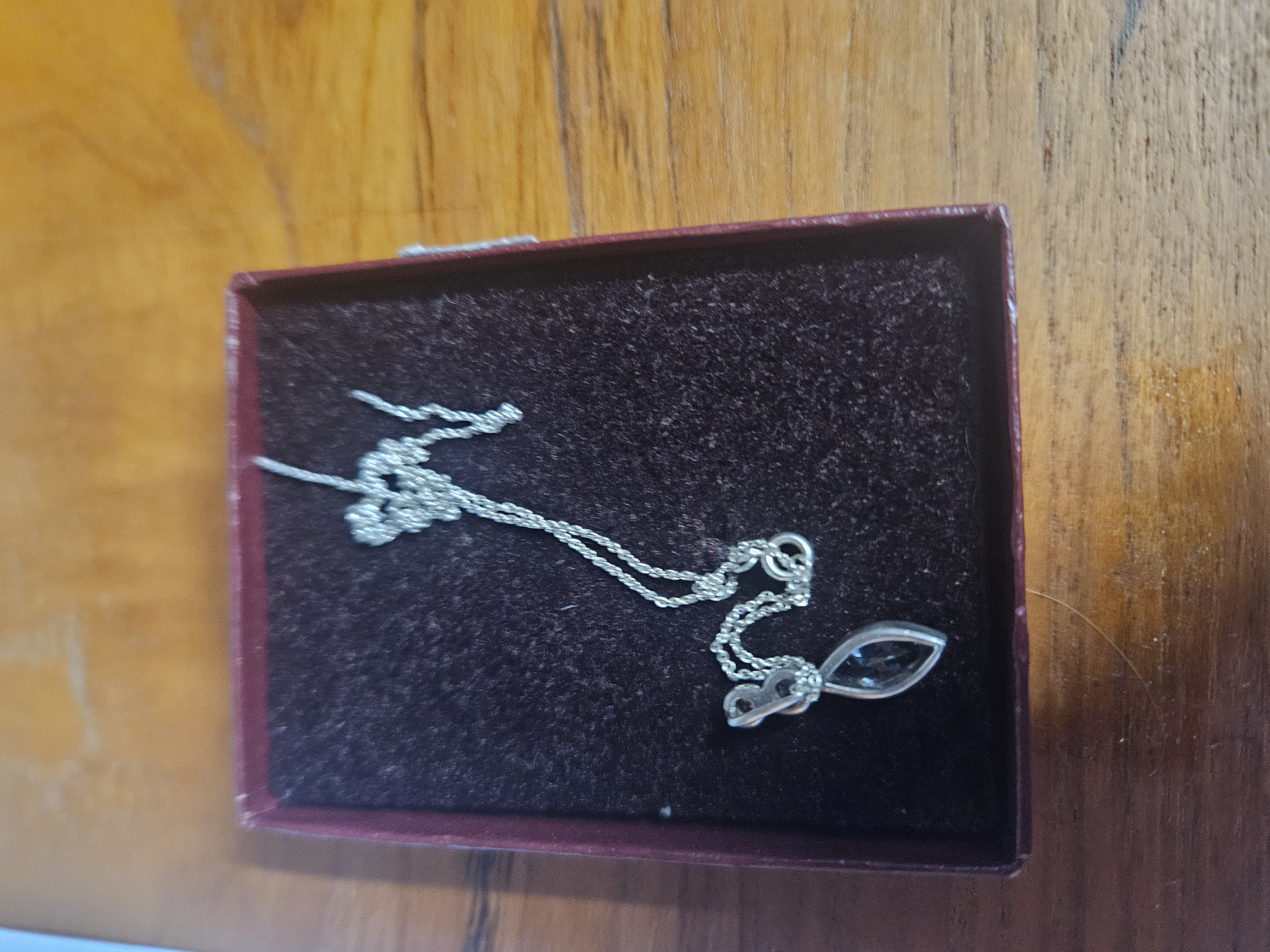 Silver clear stones tear drop pendant tested for silver