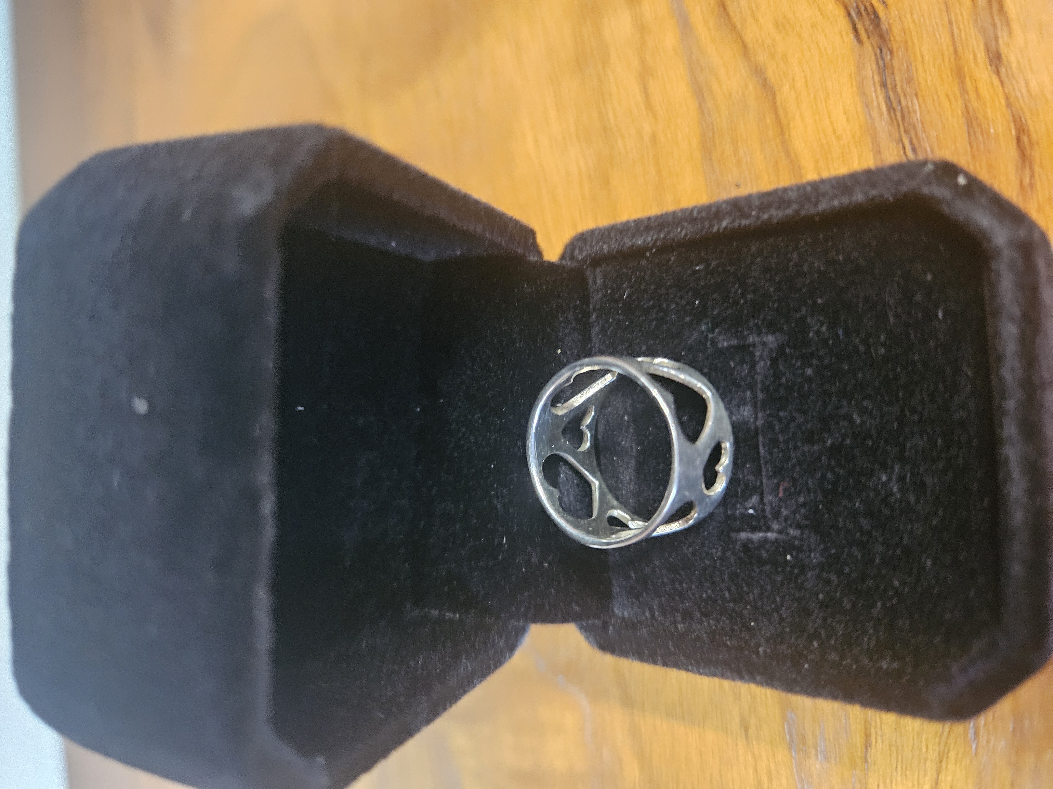 Sterling Silver Double Teardrop Cutout Band Ring
