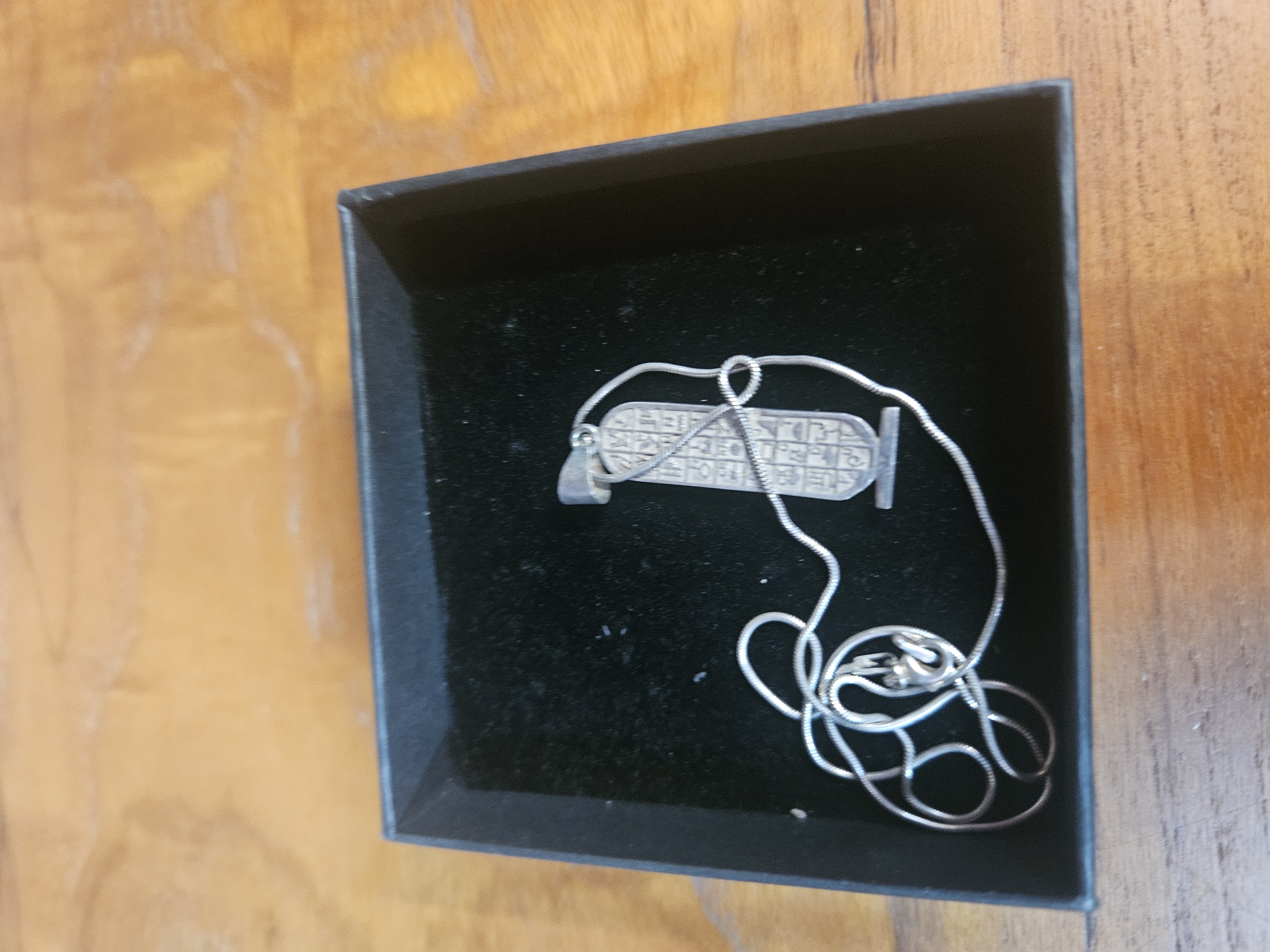 Sterling Silver Egyptian Cartouche Pendant Necklace