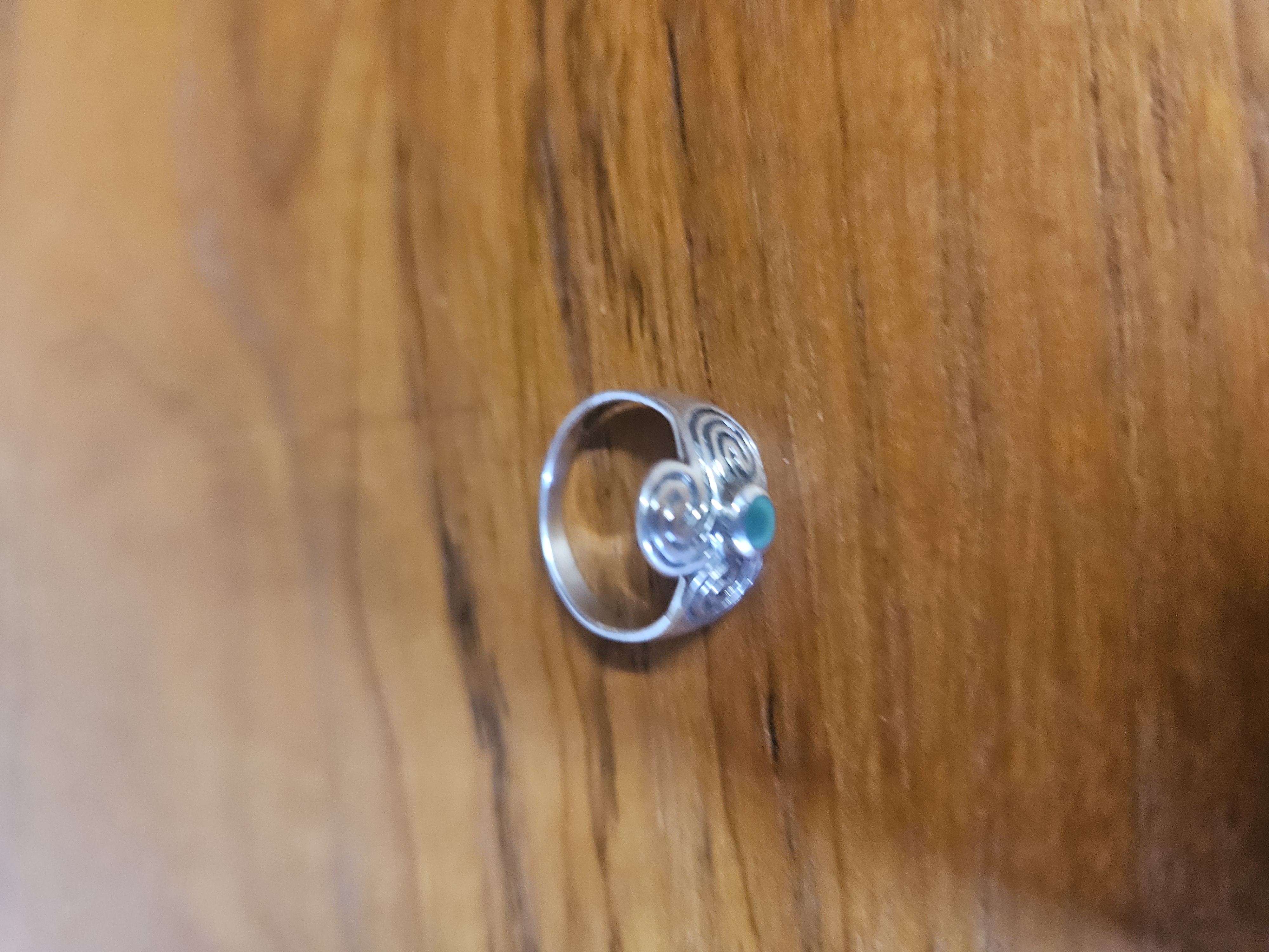 A Turquoise-Coloured Stone and silver Ring