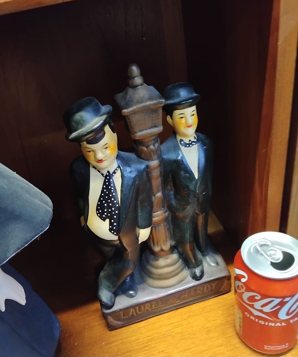Lot 150 – A Painted Laurel and Hardy Lamp Post Figurine