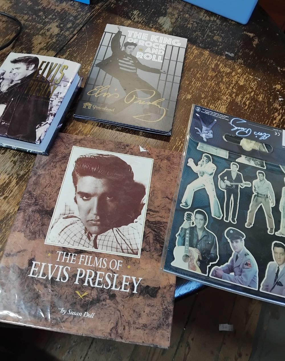 Lot 181 – A Collection of Elvis Presley Memorabilia comprising Books and Standing Figure Stickers