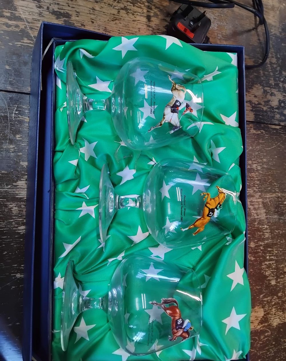 Lot 183 – Three Martell 2002 Grand National Commemorative Glass Brandy Balloons