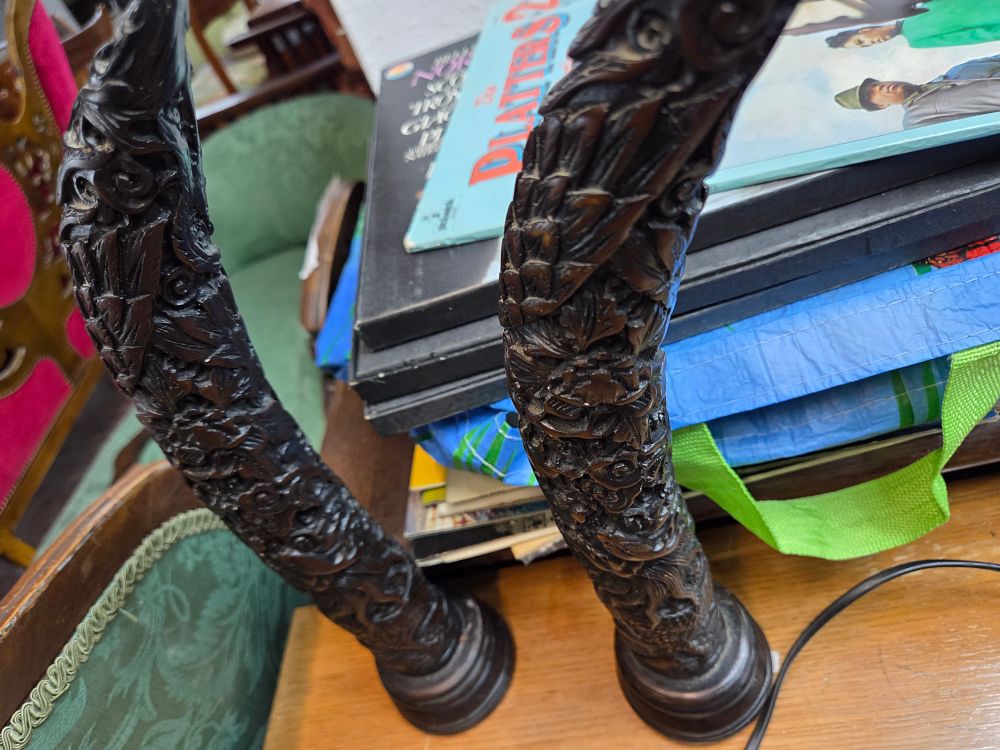 Lot 165 – A Pair of Resin Dragon Horn Ornaments