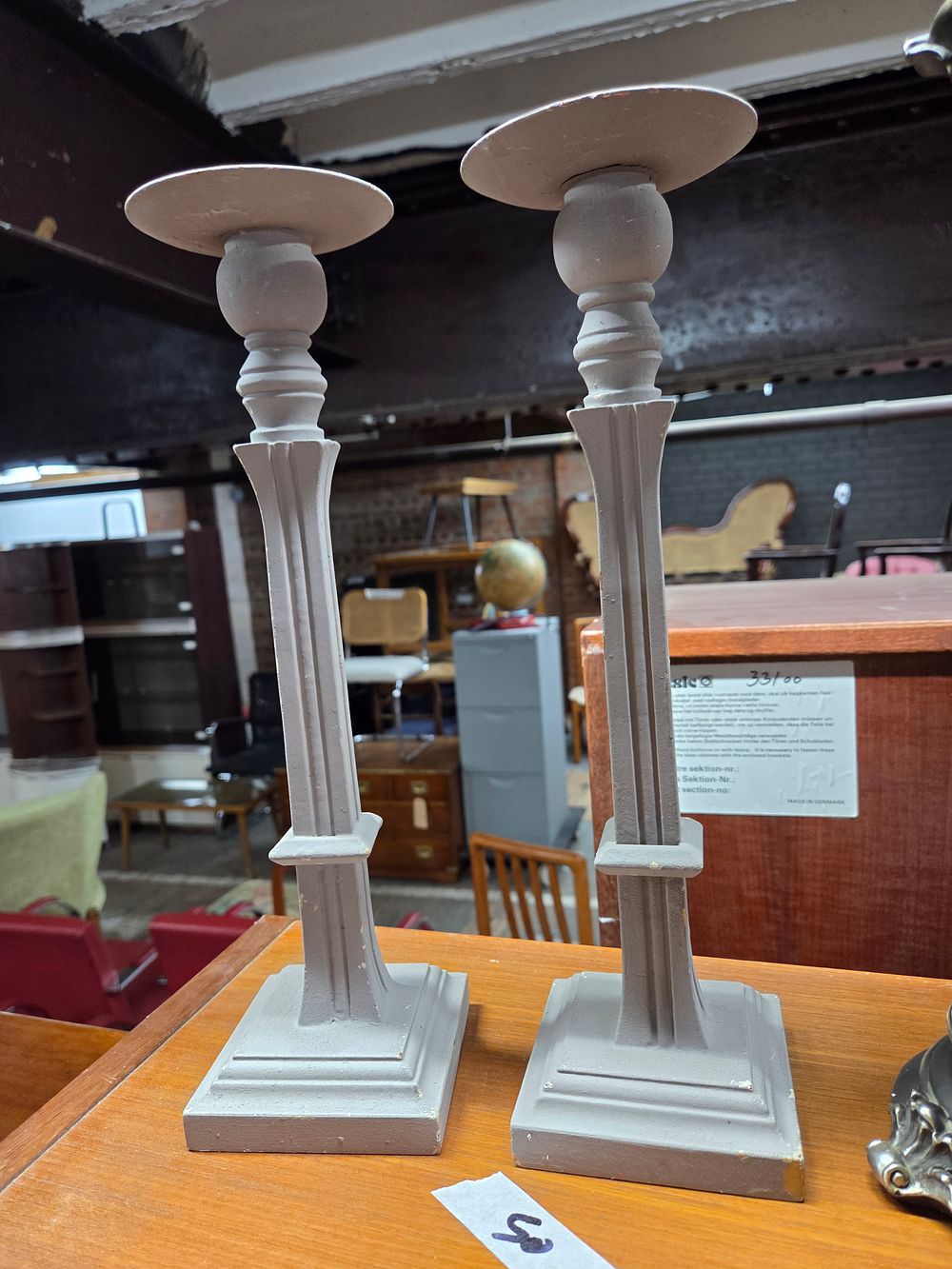 Lot 174 – A Pair of Neoclassical Style Painted Candlesticks