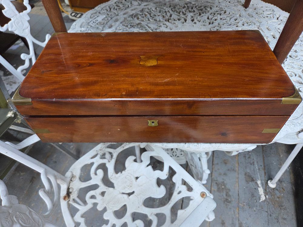 Lot 199 – Large Victoria Mahogany Brass Bound Writing Slope