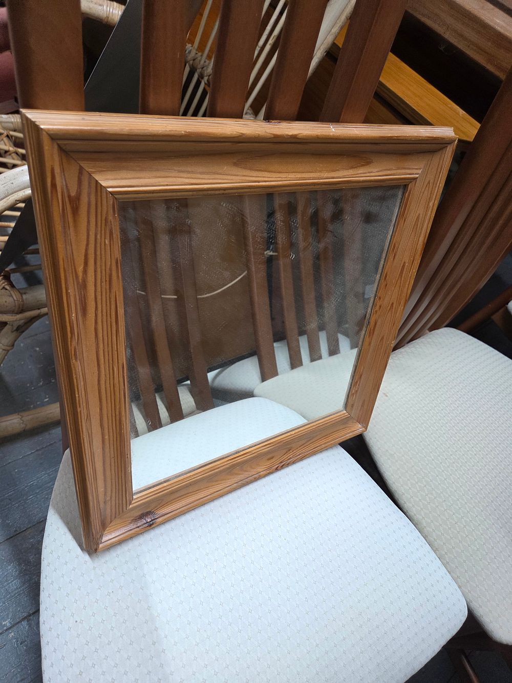 Lot 206 – Contemporary Pine Rectangular Wall Mirror