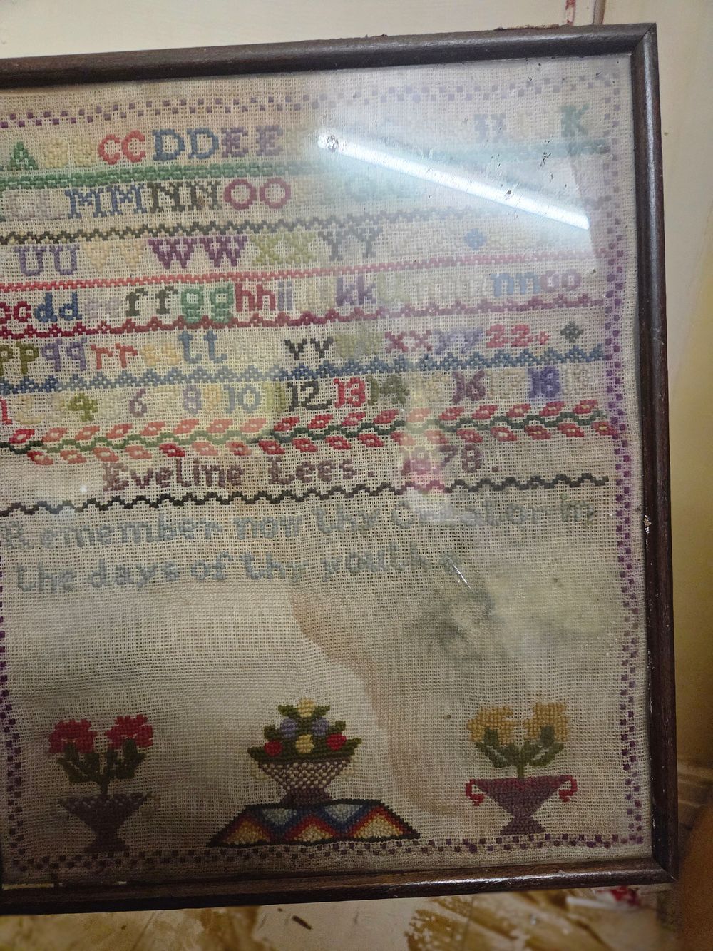 Lot 276 – Victorian Linen Needlework Sampler af