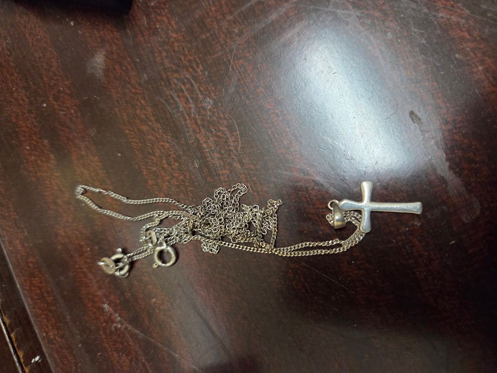 Lot 298 – A silver Latin Cross Pendant Necklace