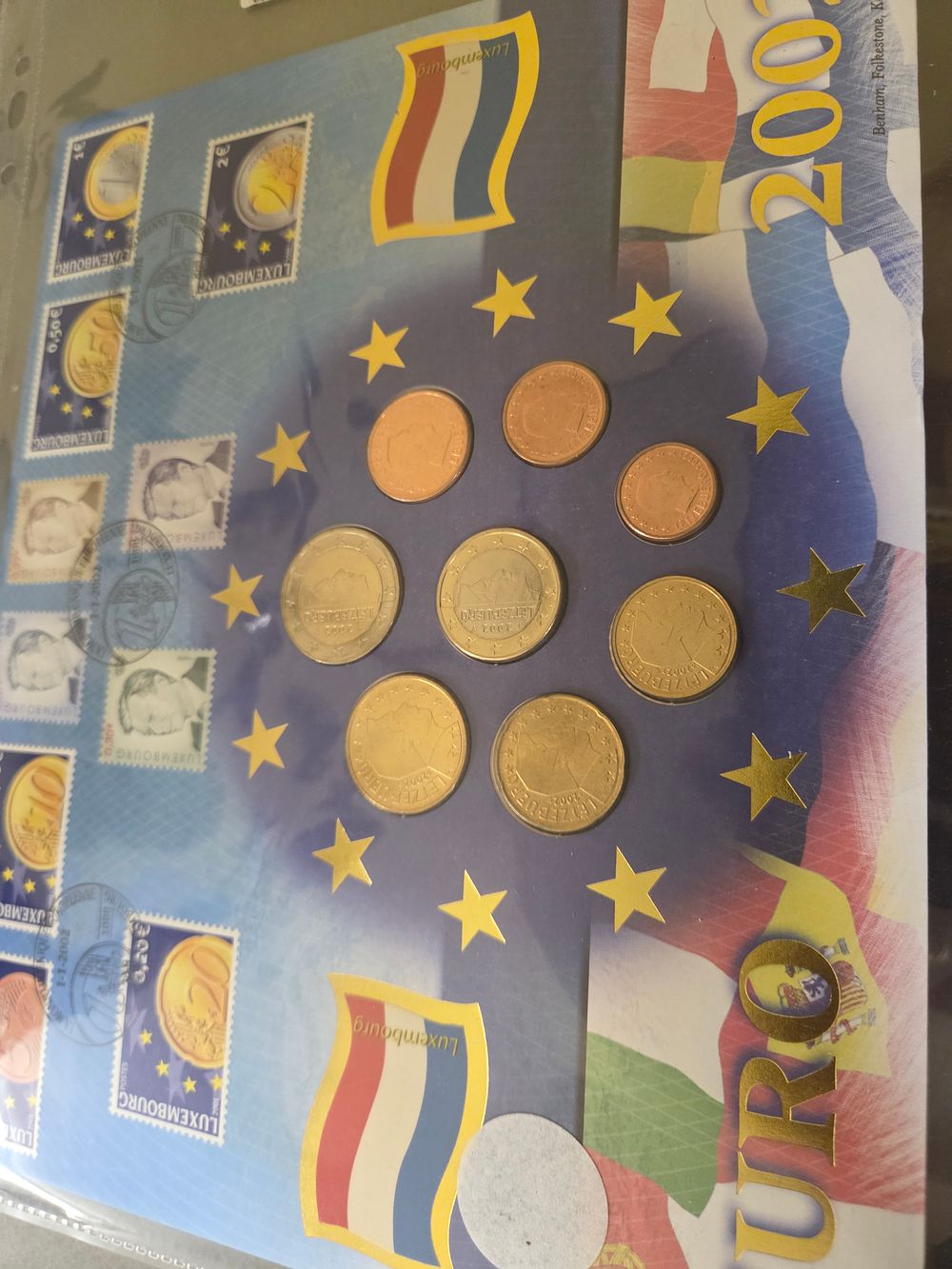 Lot 320 – A 2002 Luxembourg Euro Coin and Stamp Set