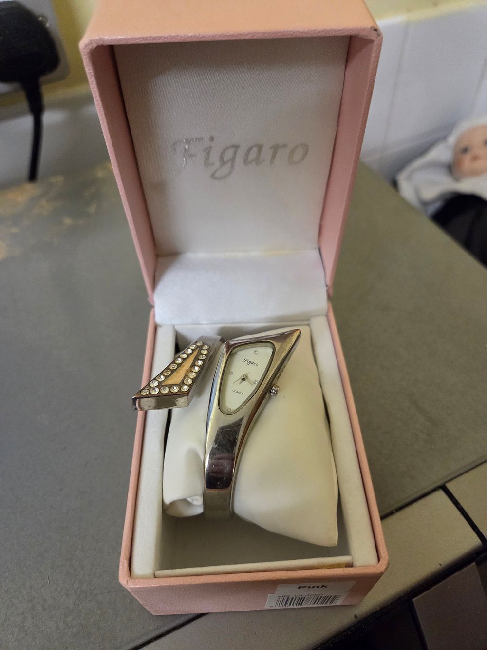 Lot 345 – Figaro Vintage Silver Bangle Watch not tested