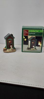 2009 Holiday Time Cowboy Christmas Collection Outhouse Figurine. This is a 2009 Holiday Time 