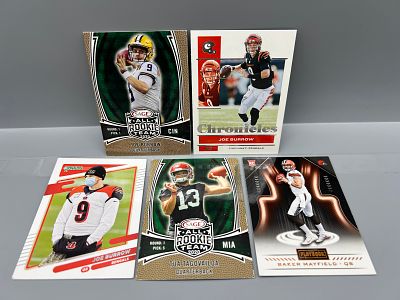 Lot of (5) Modern Football Star Quarterback Cards W/ Joe Burrow RC