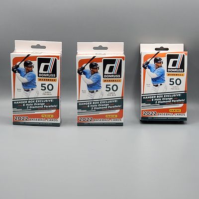 (3) 2022 Donruss Baseball Hanger Boxes