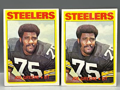 Lot Of (2) 1972 Topps #230 Joe Greene (HOF) - Steelers - 2nd Year. Lot Of (2) 1972 Topps #230 