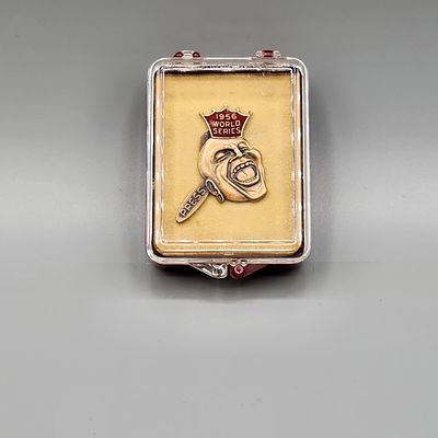 1956 World Series Press Pin Braves - In Original Case