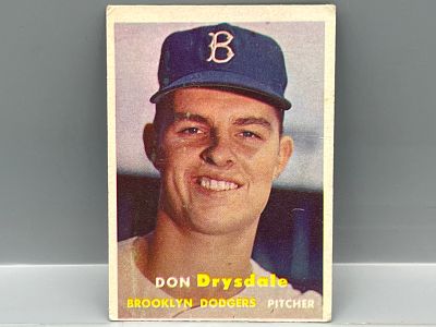 1957 Topps #18 Don Drysdale Rookie (HOF) - Dodgers