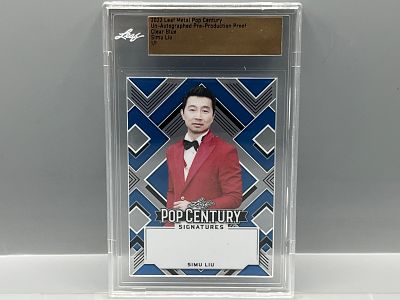 2022 Leaf Metal Pop Century Simu Liu Pre-Production Proof Clear Blue #1/1