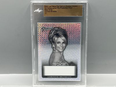 2022 Leaf Metal Pop Century Glamour Graphs Christie Brinkley Pre-Production Proof Mojo Silver #1/1