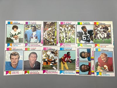 Lot of (12) 1973 Topps Football Cards W/ Stars - Varying Conditions