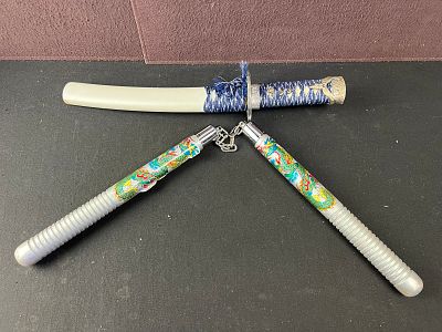 Nunchucks and Samurai Tanto Knife