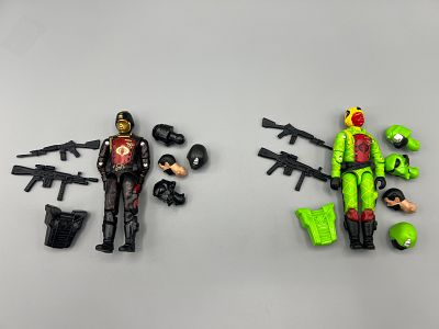 Lot of (2) Black Major Custom 3rd Party G.I. Joe Figures