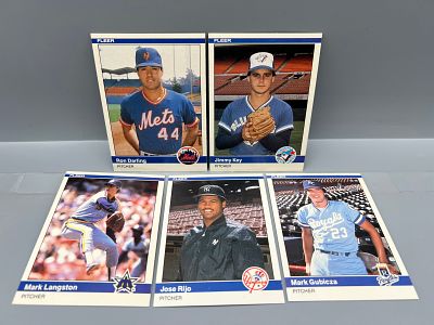 Lot of (5) 1984 Fleer Update Baseball Rookie Cards - Ron Darling, Jimmy Key, Mark Langston 